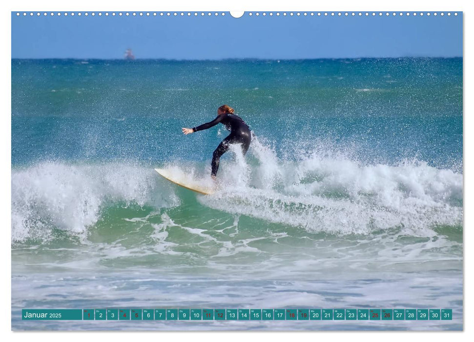 Surfen auf wilden Wellen (CALVENDO Premium Wandkalender 2025)