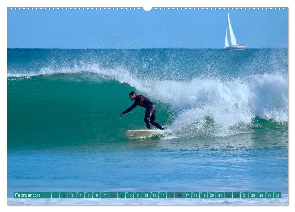 Surfen auf wilden Wellen (CALVENDO Premium Wandkalender 2025)