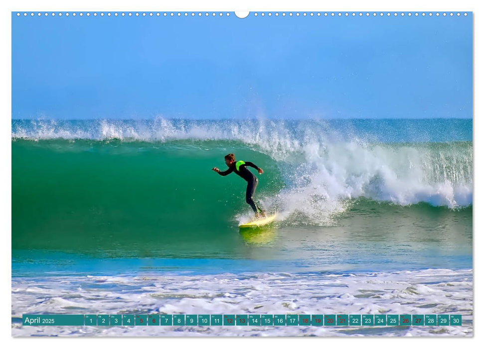 Surfen auf wilden Wellen (CALVENDO Premium Wandkalender 2025)