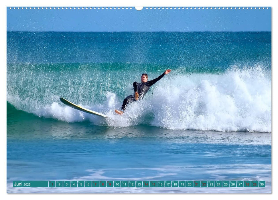 Surfen auf wilden Wellen (CALVENDO Premium Wandkalender 2025)