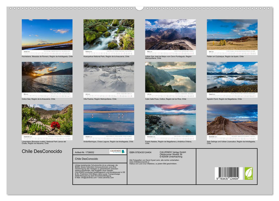 Chile DesConocido (CALVENDO Premium Wandkalender 2025)