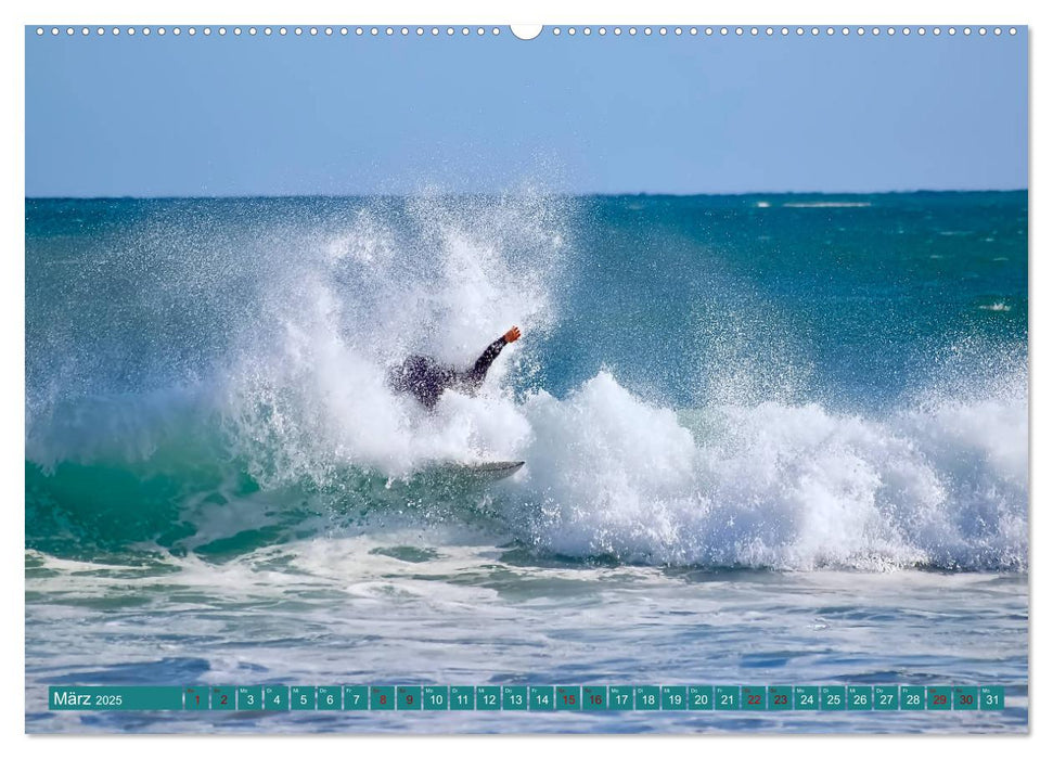 Surfen auf wilden Wellen (CALVENDO Wandkalender 2025)