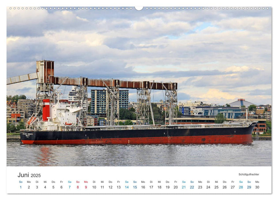 Große und kleine Schiffe im Seehafen Seattle (CALVENDO Premium Wandkalender 2025)