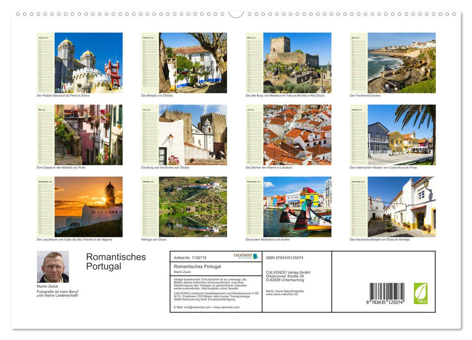 Romantisches Portugal (CALVENDO Premium Wandkalender 2025)