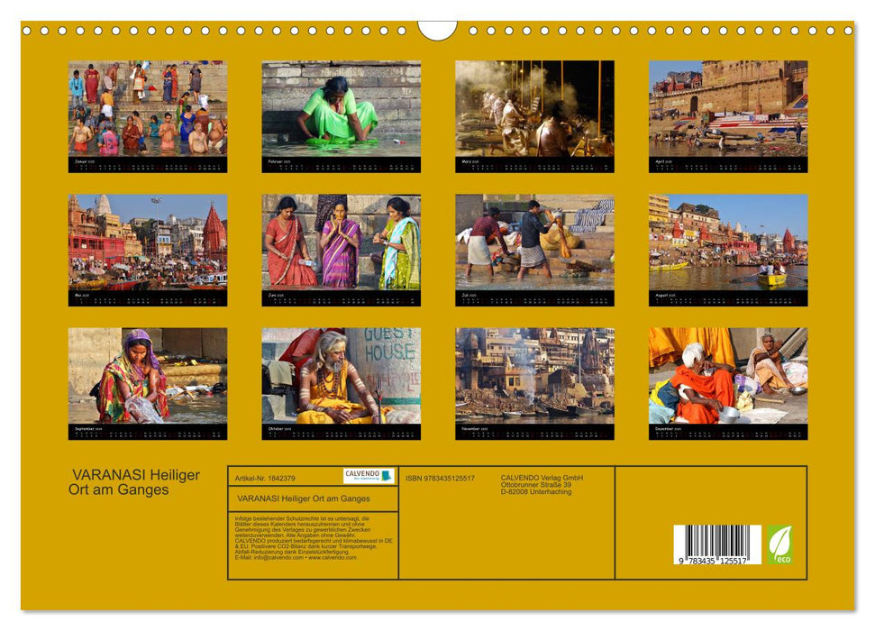 VARANASI Heiliger Ort am Ganges (CALVENDO Wandkalender 2025)