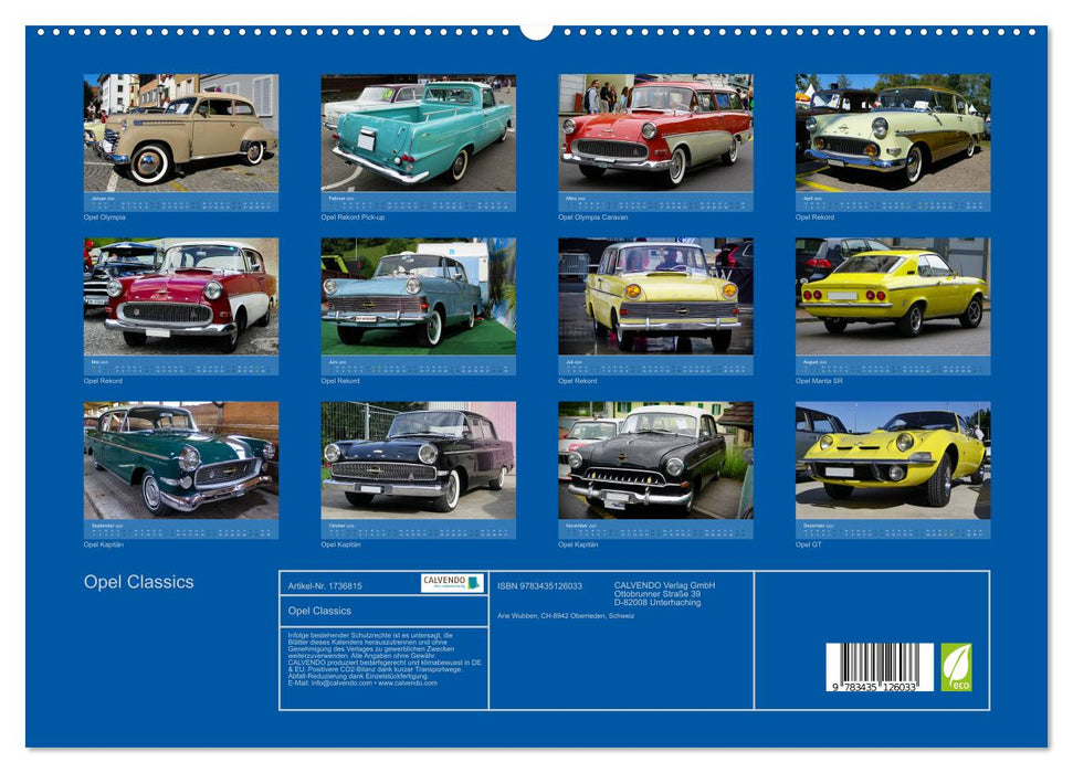 Opel Classics (CALVENDO Premium Wandkalender 2025)