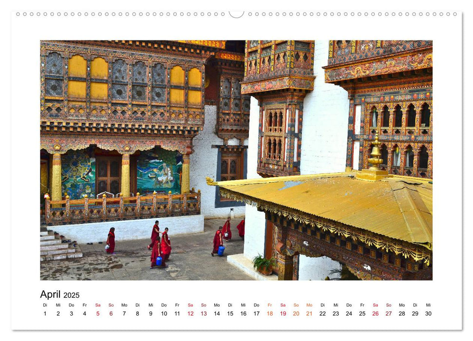 Bhutan – Berge, Buddhismus & Bruttonationalglück (CALVENDO Premium Wandkalender 2025)