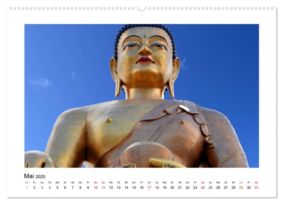 Bhutan – Berge, Buddhismus & Bruttonationalglück (CALVENDO Premium Wandkalender 2025)