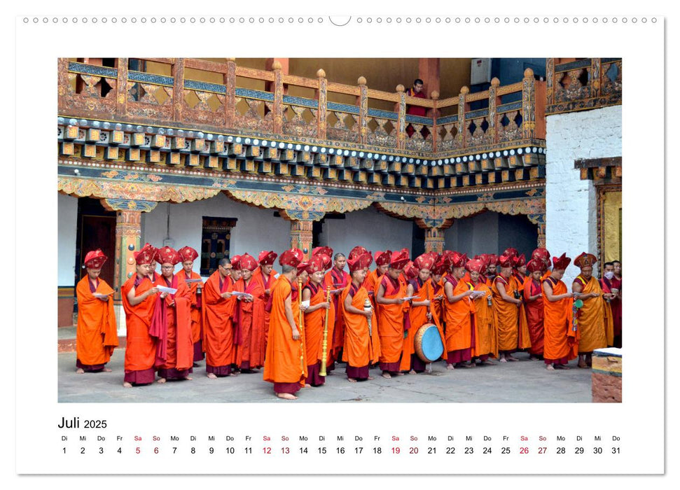 Bhutan – Berge, Buddhismus & Bruttonationalglück (CALVENDO Premium Wandkalender 2025)