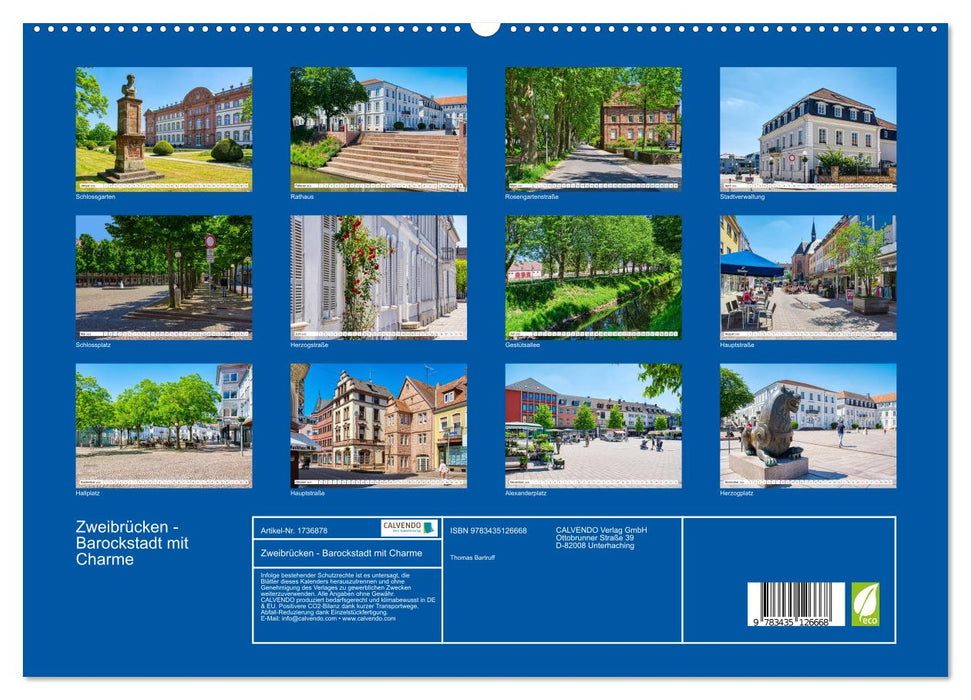 Zweibrücken - Barockstadt mit Charme (CALVENDO Premium Wandkalender 2025)