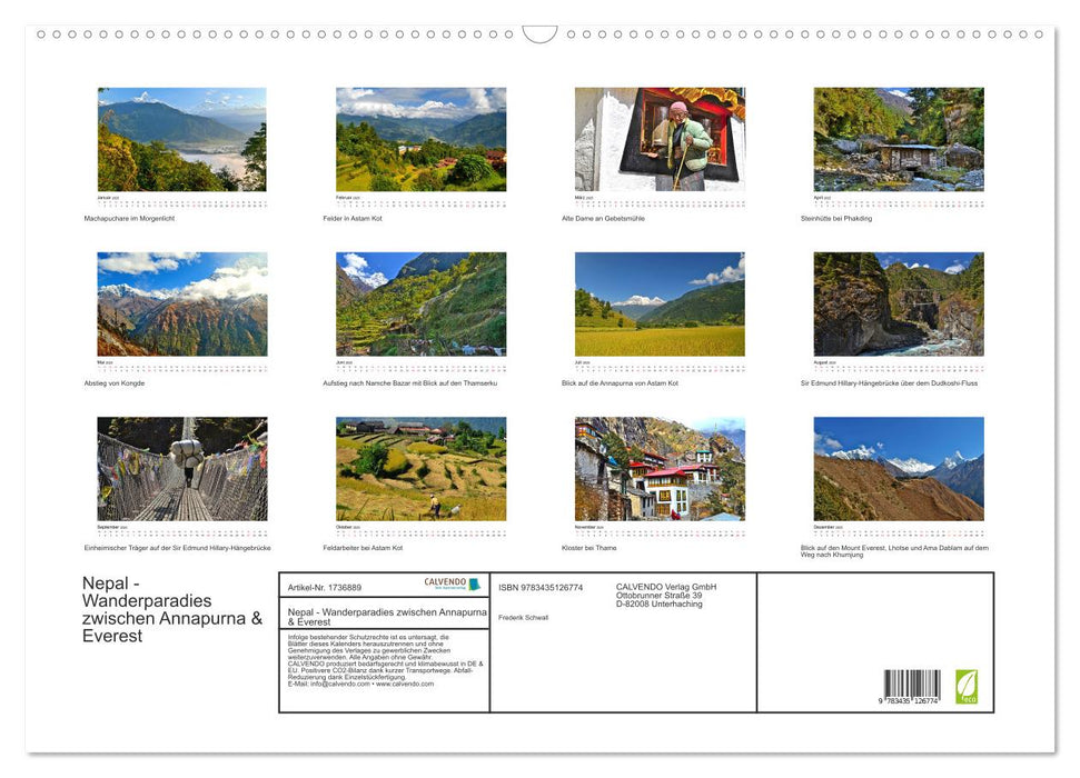 Nepal - Wanderparadies zwischen Annapurna & Everest (CALVENDO Wandkalender 2025)