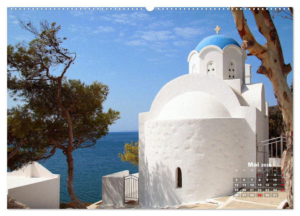 Liebenswertes Griechenland Amorgos und Mykonos (CALVENDO Premium Wandkalender 2025)