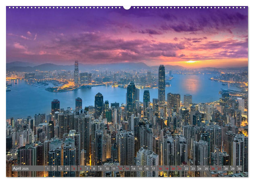 Hong Kong Citylights (CALVENDO Premium Wandkalender 2025)