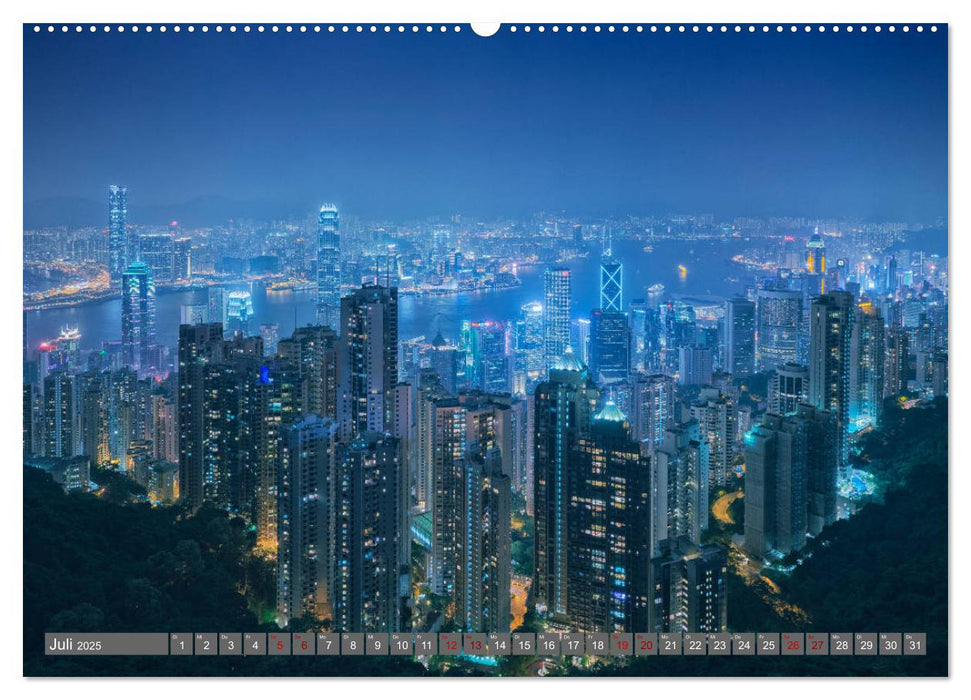 Hong Kong Citylights (CALVENDO Premium Wandkalender 2025)