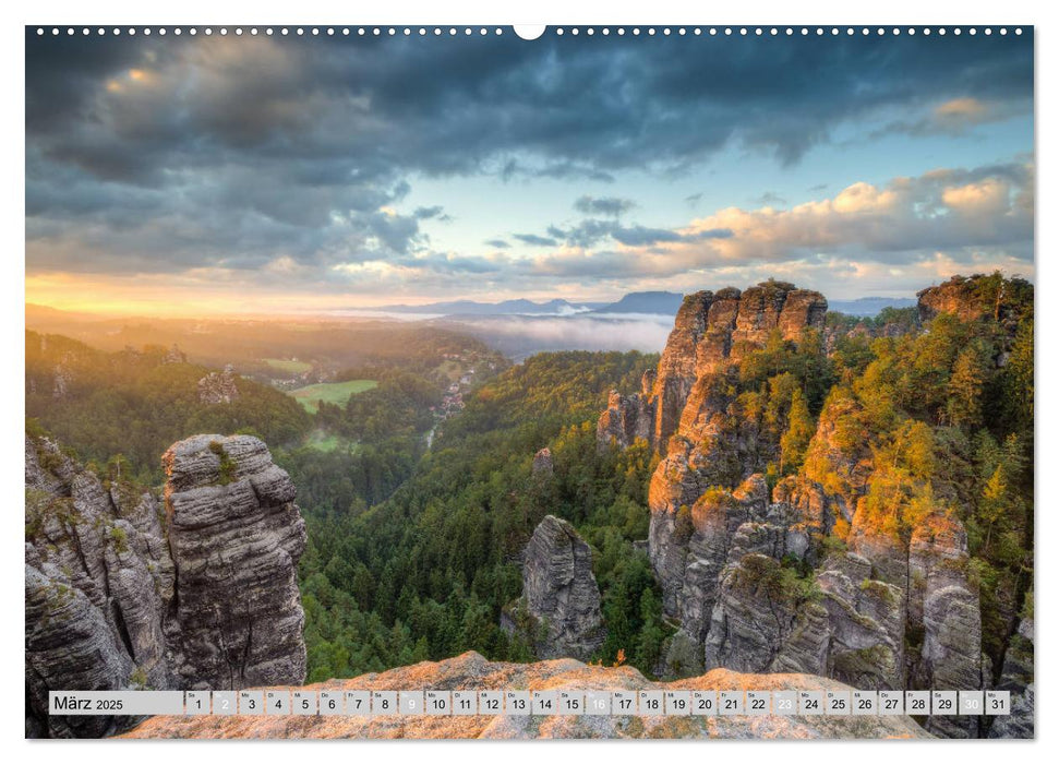 Wunderschöne Sächsische Schweiz (CALVENDO Premium Wandkalender 2025)