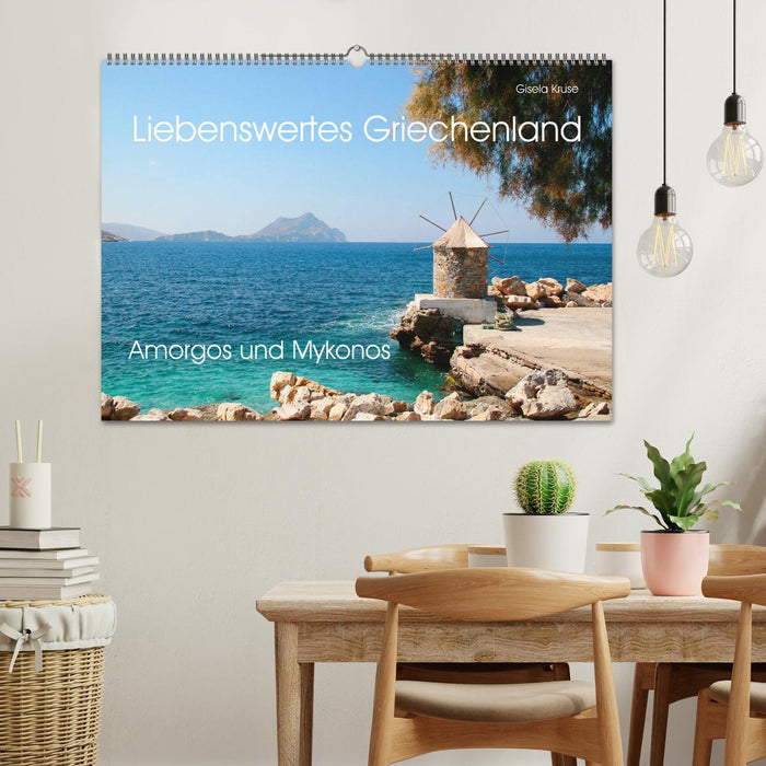 Liebenswertes Griechenland Amorgos und Mykonos (CALVENDO Wandkalender 2025)