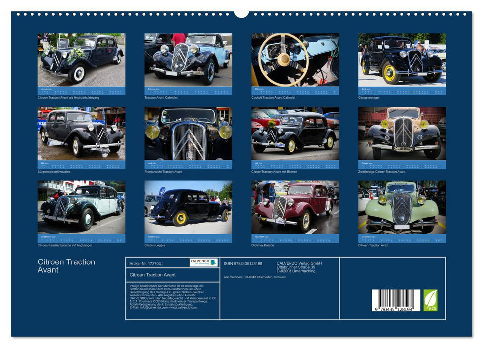 Citroen Traction Avant (CALVENDO Premium Wandkalender 2025)