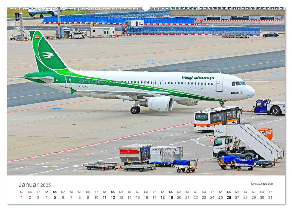 Große und kleine Flieger am Flughafen (CALVENDO Premium Wandkalender 2025)