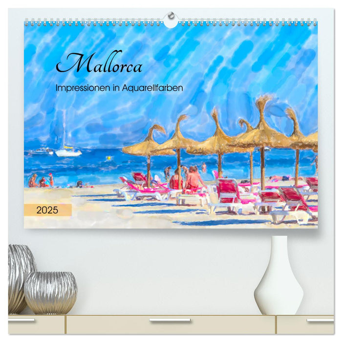 Mallorca - Impressionen in Aquarellfarben (CALVENDO Premium Wandkalender 2025)