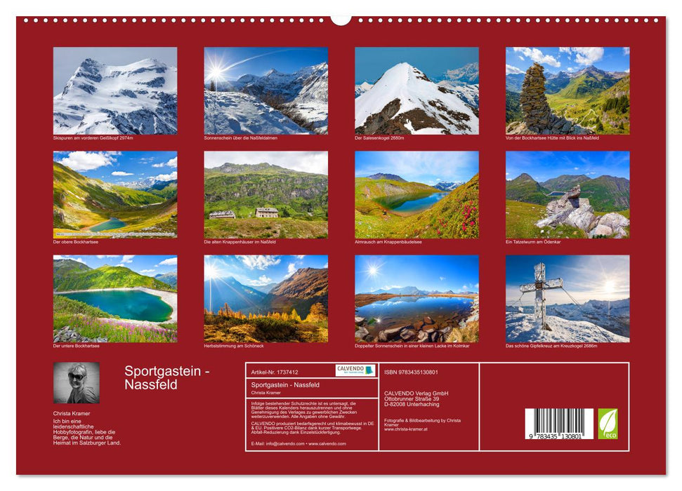 Sportgastein - Nassfeld (CALVENDO Premium Wandkalender 2025)