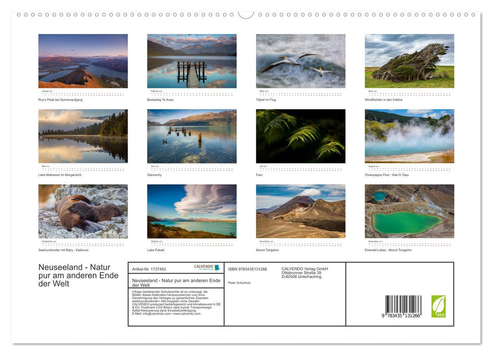 Neuseeland - Natur pur am anderen Ende der Welt (CALVENDO Premium Wandkalender 2025)