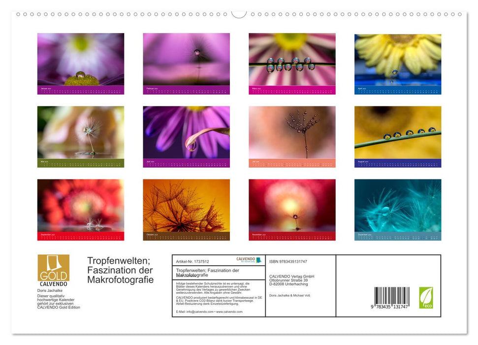 Tropfenwelten; Faszination der Makrofotografie (CALVENDO Premium Wandkalender 2025)