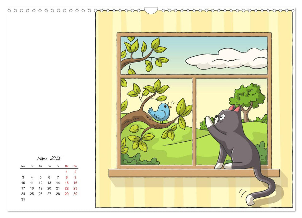 Cartoon Katzen (CALVENDO Wandkalender 2025)