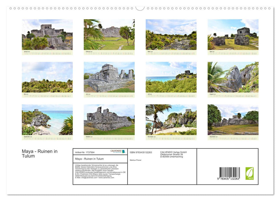 Maya - Ruinen in Tulum (CALVENDO Premium Wandkalender 2025)