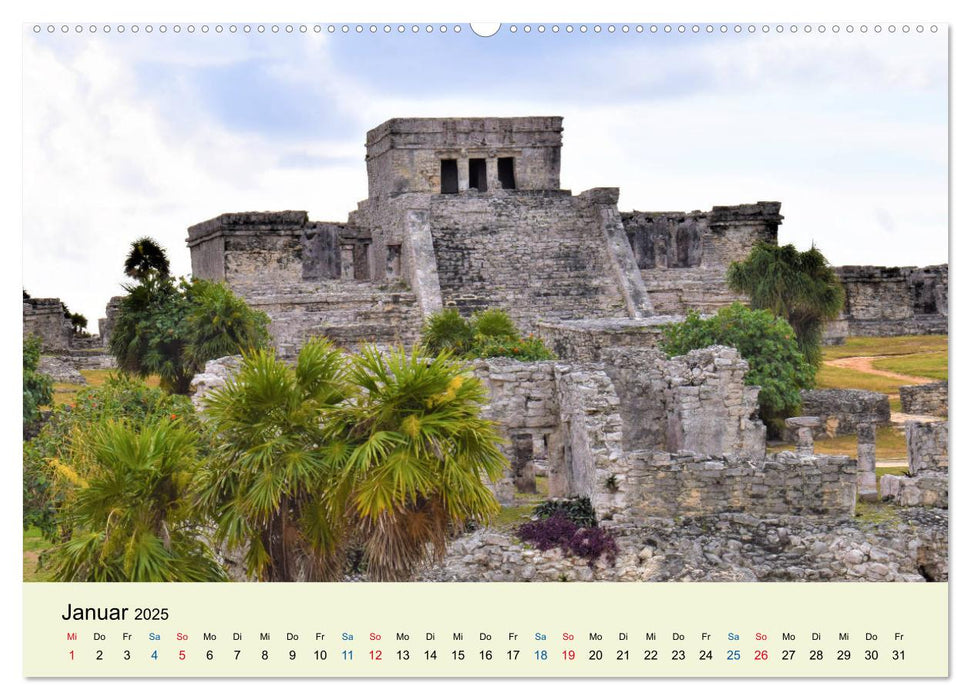 Maya - Ruinen in Tulum (CALVENDO Premium Wandkalender 2025)