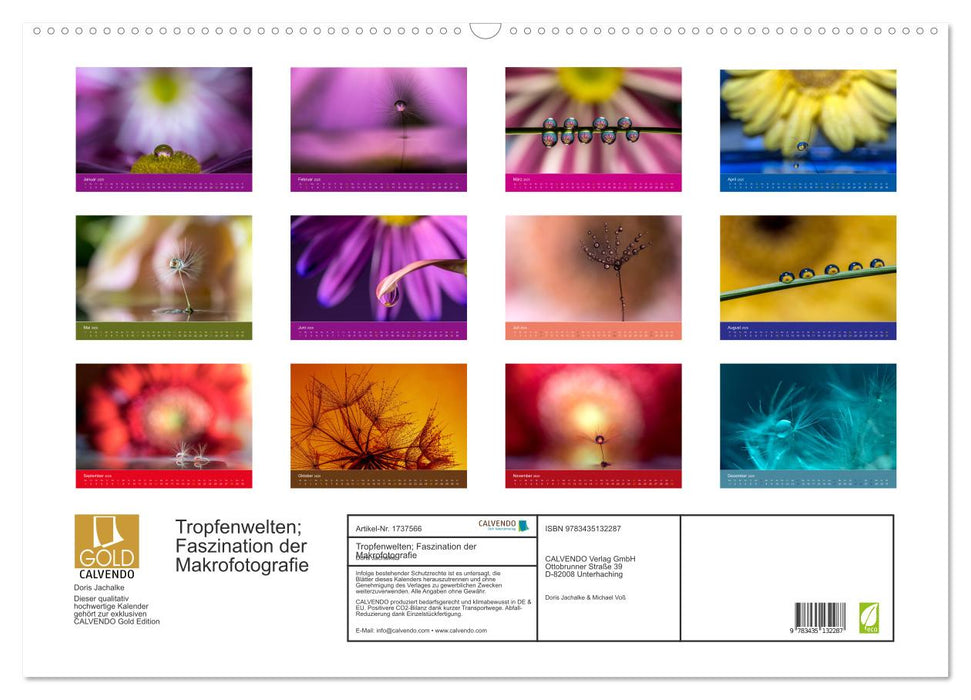 Tropfenwelten; Faszination der Makrofotografie (CALVENDO Wandkalender 2025)