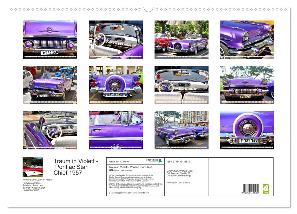 Traum in Violett - Pontiac Star Chief 1957 (CALVENDO Wandkalender 2025)