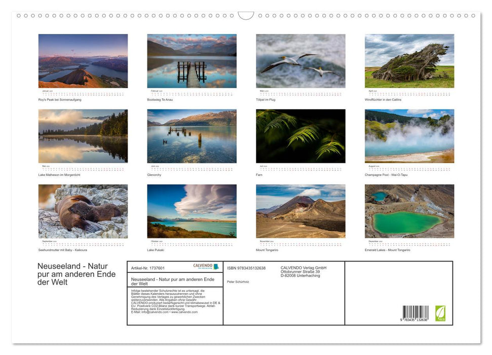 Neuseeland - Natur pur am anderen Ende der Welt (CALVENDO Wandkalender 2025)