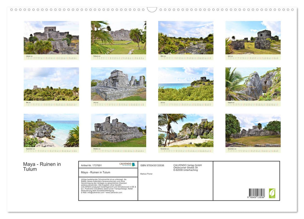 Maya - Ruinen in Tulum (CALVENDO Wandkalender 2025)