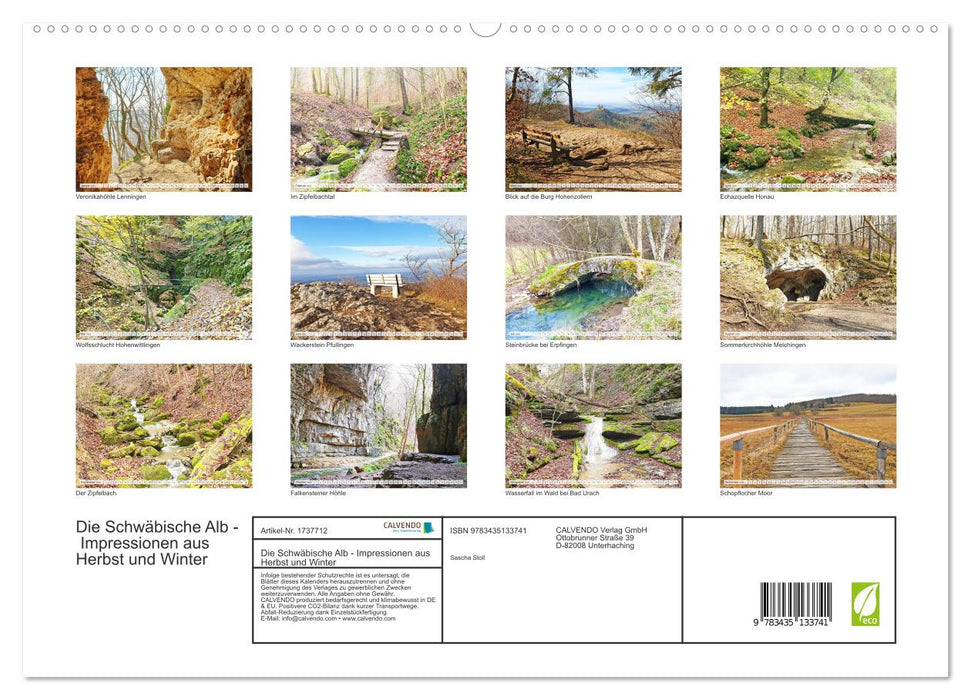 Die Schwäbische Alb - Impressionen aus Herbst und Winter (CALVENDO Premium Wandkalender 2025)