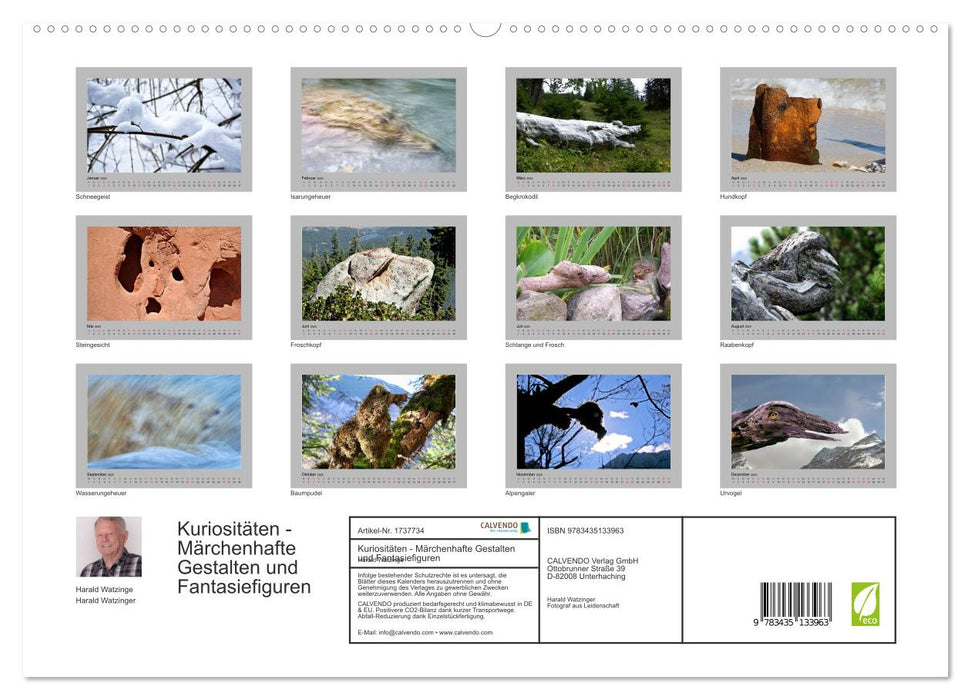 Kuriositäten - Märchenhafte Gestalten und Fantasiefiguren (CALVENDO Premium Wandkalender 2025)