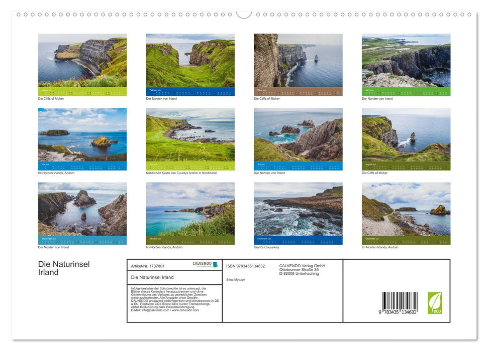 Die Naturinsel Irland (CALVENDO Premium Wandkalender 2025)