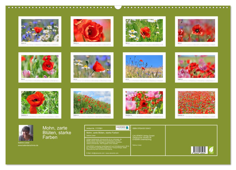 Mohn, zarte Blüten, starke Farben (CALVENDO Wandkalender 2025)