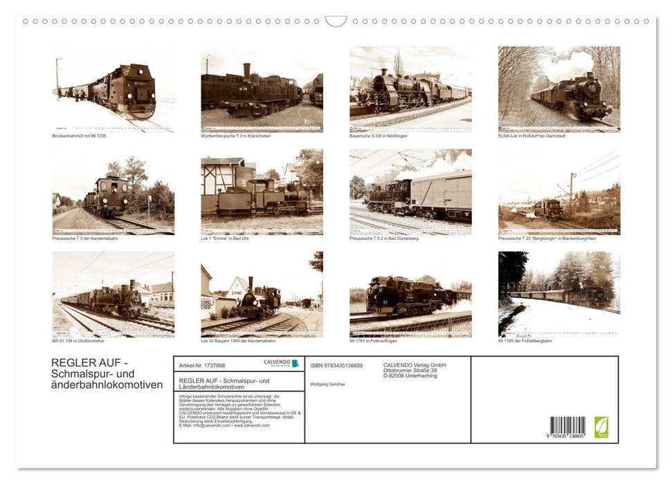 REGLER AUF - Schmalspur- und Länderbahnlokomotiven (CALVENDO Wandkalender 2025)