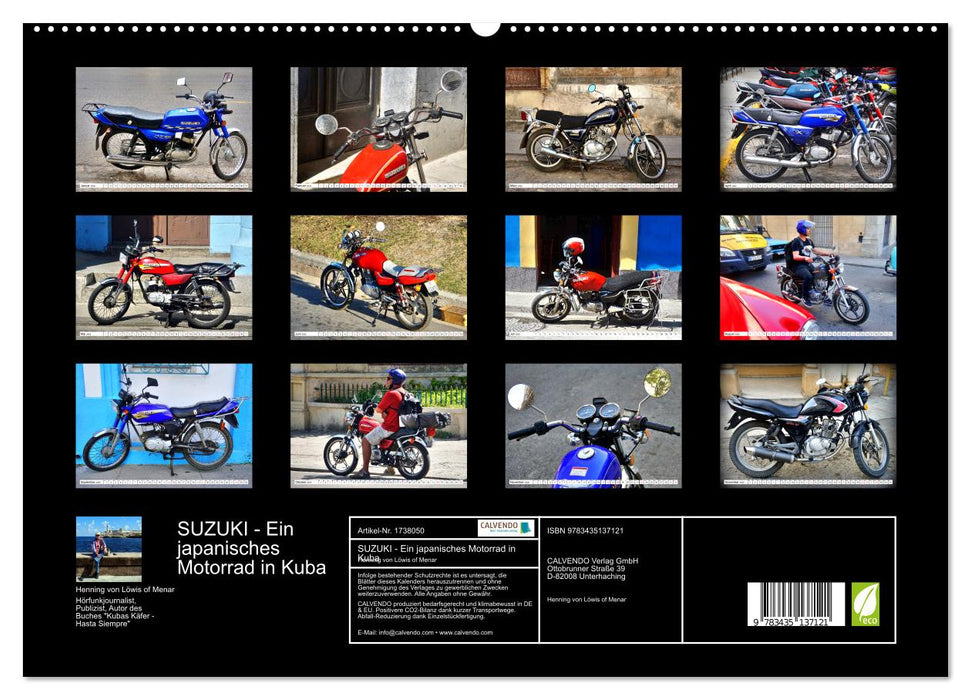 SUZUKI - Ein japanisches Motorrad in Kuba (CALVENDO Premium Wandkalender 2025)