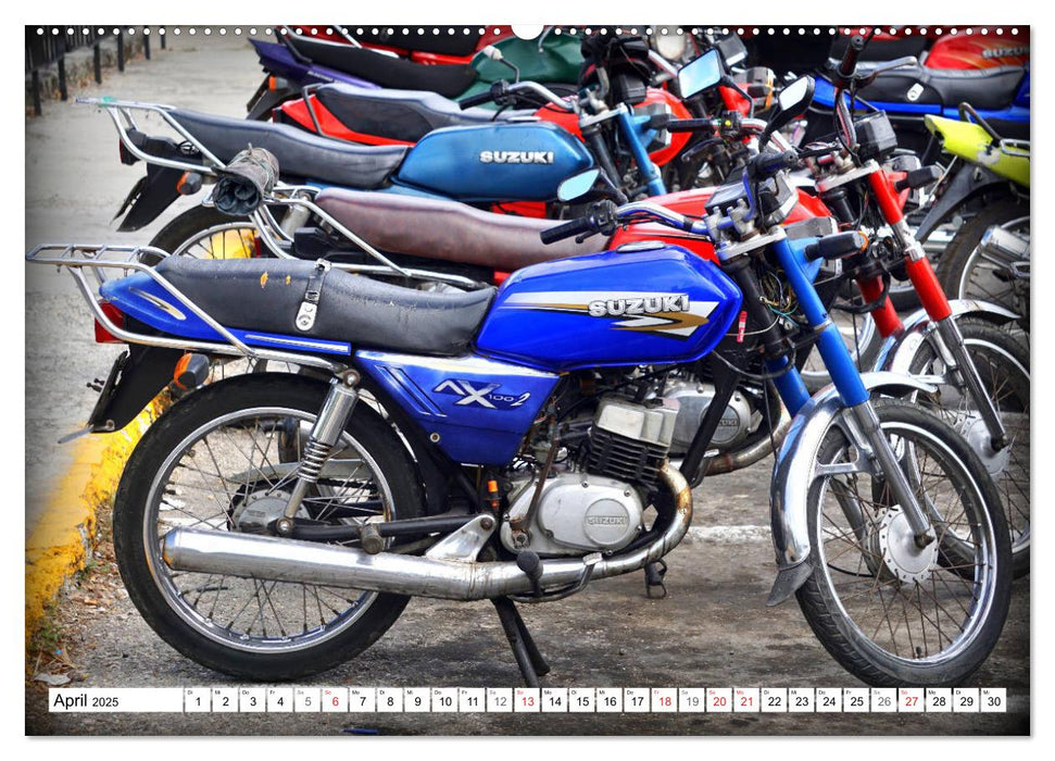 SUZUKI - Ein japanisches Motorrad in Kuba (CALVENDO Premium Wandkalender 2025)