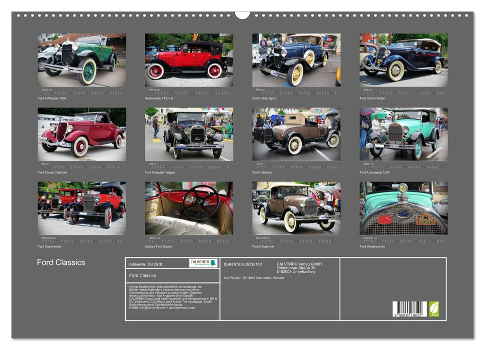 Ford Classics (CALVENDO Wandkalender 2025)