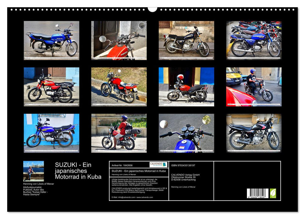 SUZUKI - Ein japanisches Motorrad in Kuba (CALVENDO Wandkalender 2025)