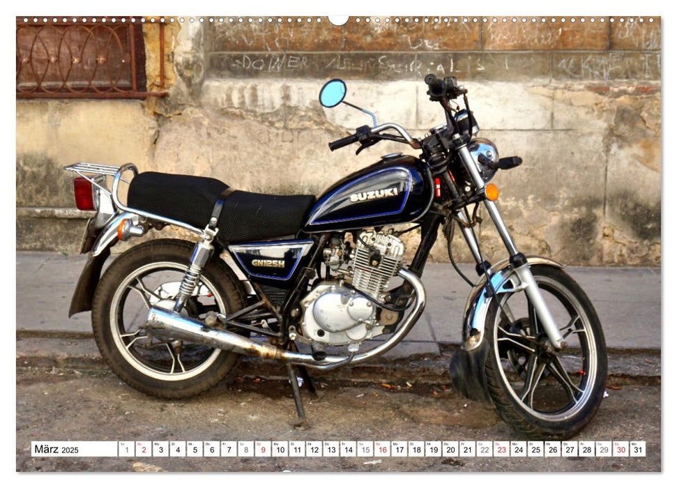 SUZUKI - Ein japanisches Motorrad in Kuba (CALVENDO Wandkalender 2025)
