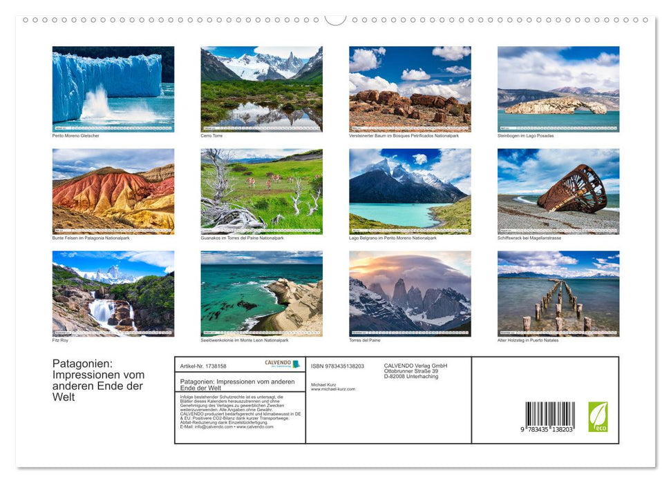 Patagonien: Impressionen vom anderen Ende der Welt (CALVENDO Premium Wandkalender 2025)