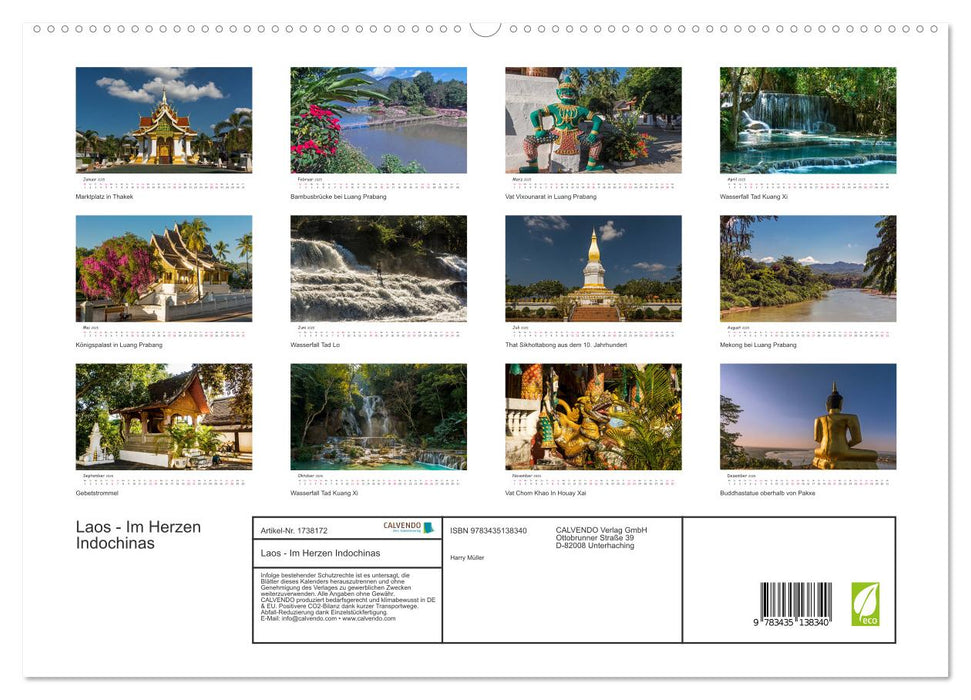 Laos - Im Herzen Indochinas (CALVENDO Premium Wandkalender 2025)