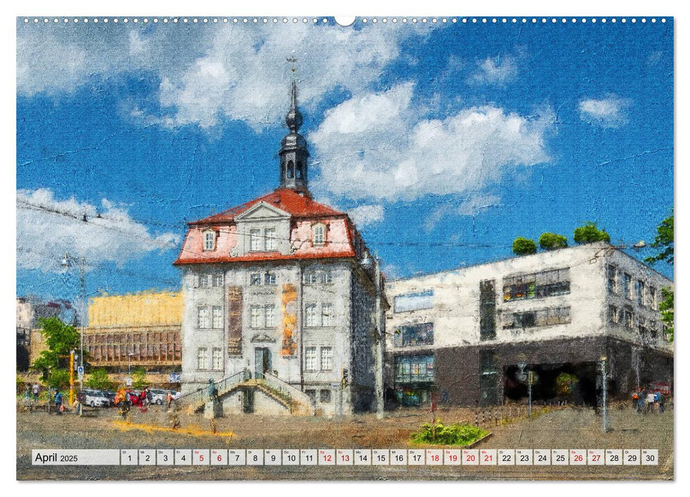 Gera gesehen mit Pinsel und Öl (CALVENDO Premium Wandkalender 2025)