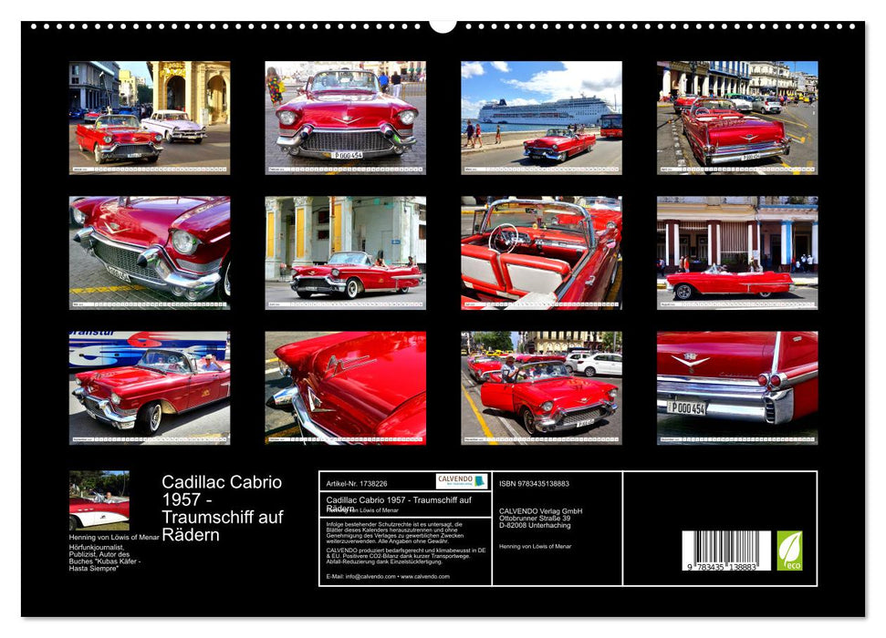 Cadillac Cabrio 1957 - Traumschiff auf Rädern (CALVENDO Premium Wandkalender 2025)