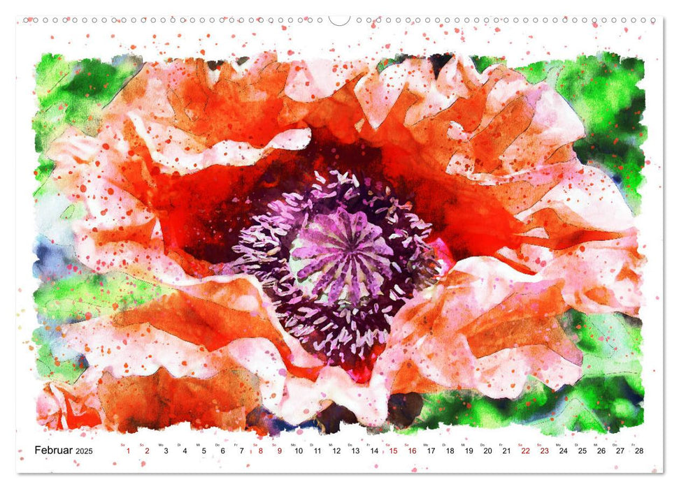 Mohnblüten in Aquarell (CALVENDO Premium Wandkalender 2025)