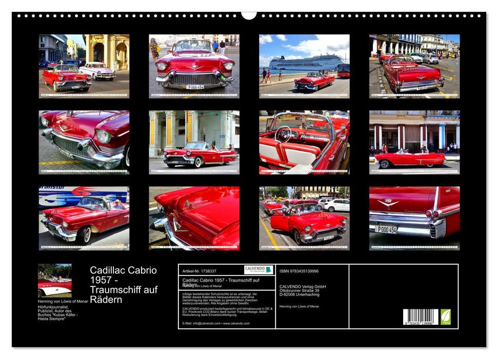 Cadillac Cabrio 1957 - Traumschiff auf Rädern (CALVENDO Wandkalender 2025)