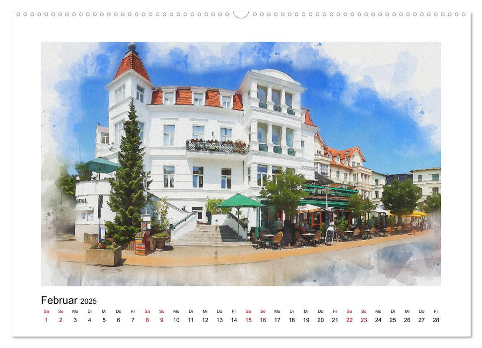 Ostsee Aquarelle (CALVENDO Premium Wandkalender 2025)